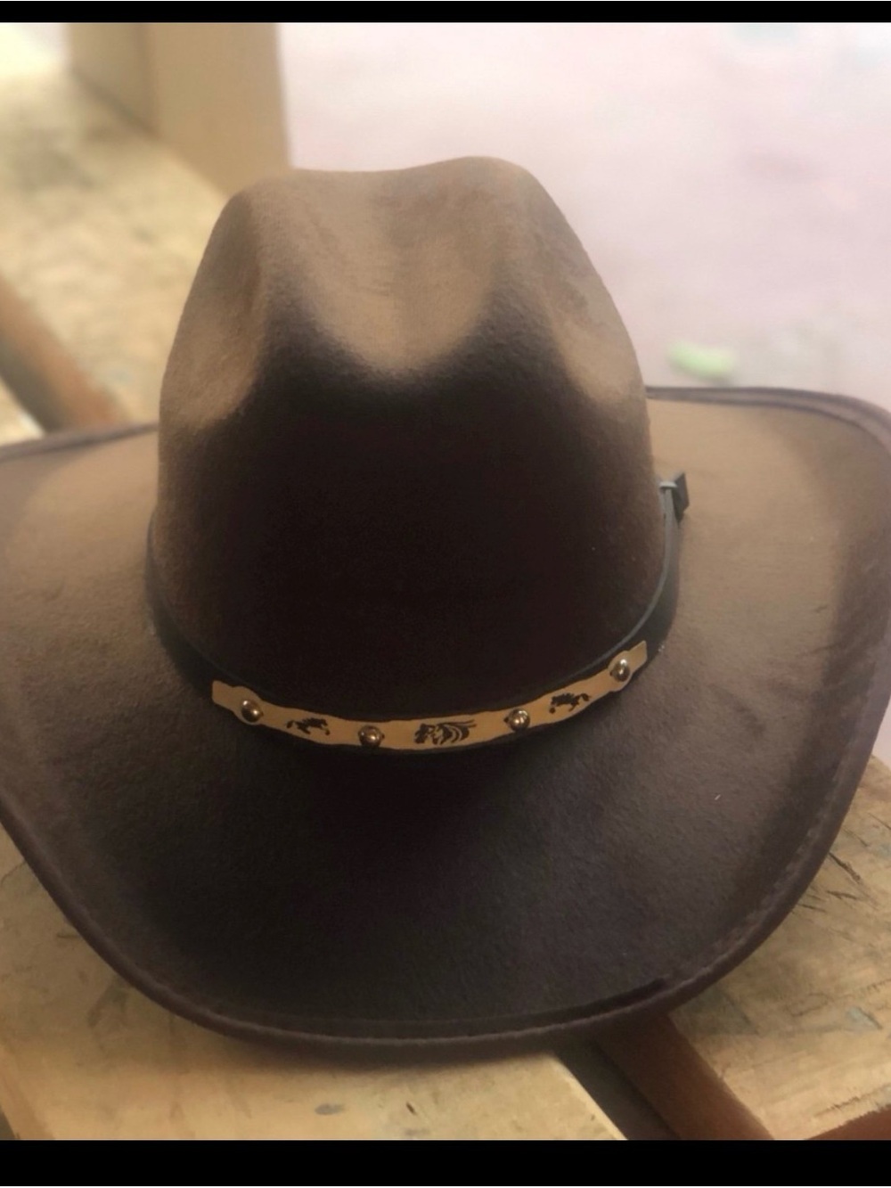 Brown Western Cowboy Hat with Decorative Band